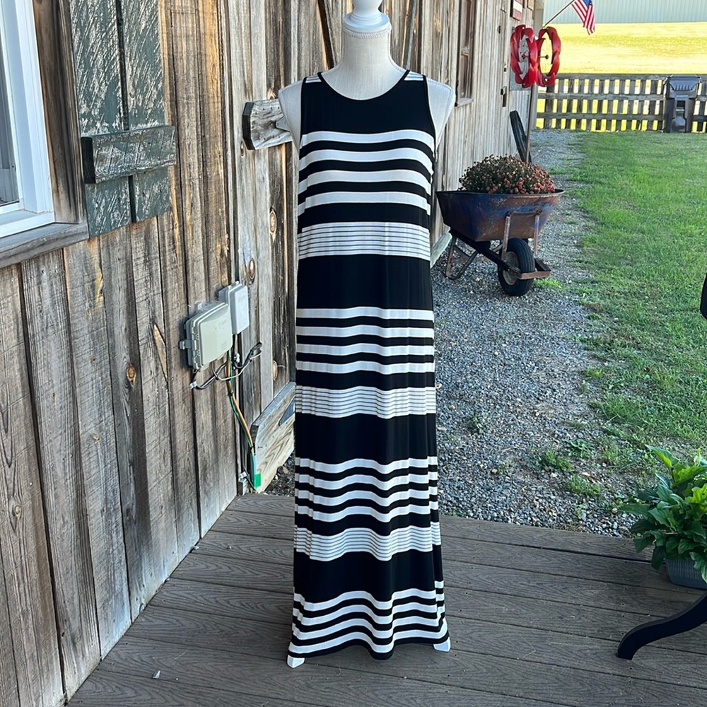 Size Large maxi dress black and white Rolla Coster brand NWT 2121